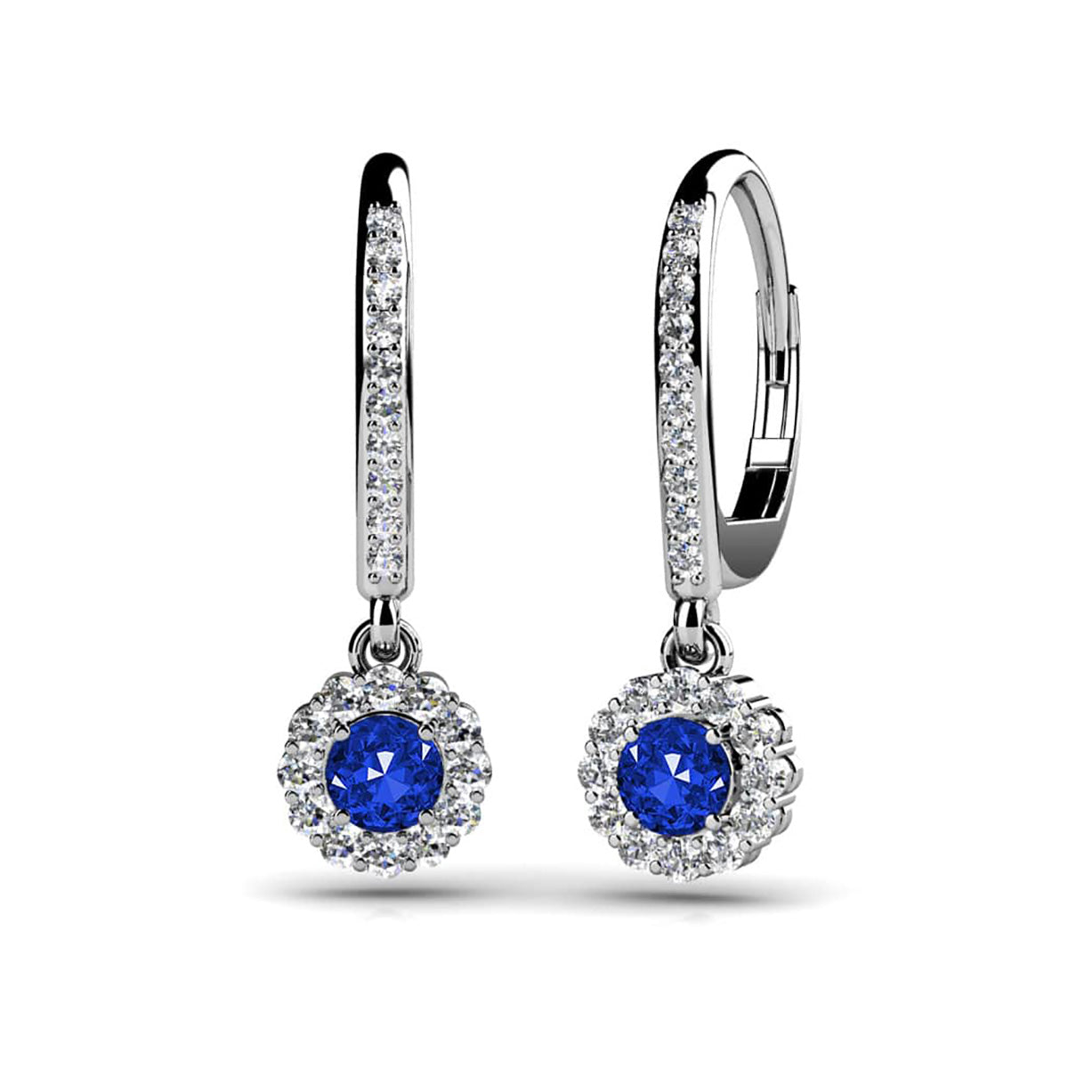 Stylish Gemstone And Diamond Drop Earrings
