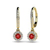 Stylish Gemstone And Diamond Drop Earrings