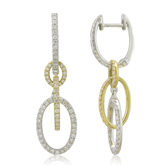 14k Gold & Diamond Link Drop Earrings