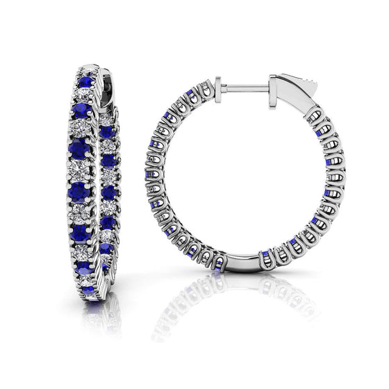 Small Curved Inside Out Gemstone Diamond Hoop
