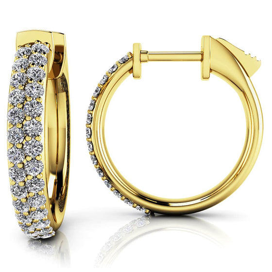 Dome Shaped Diamond Pave Hoop Earrings Extra Small