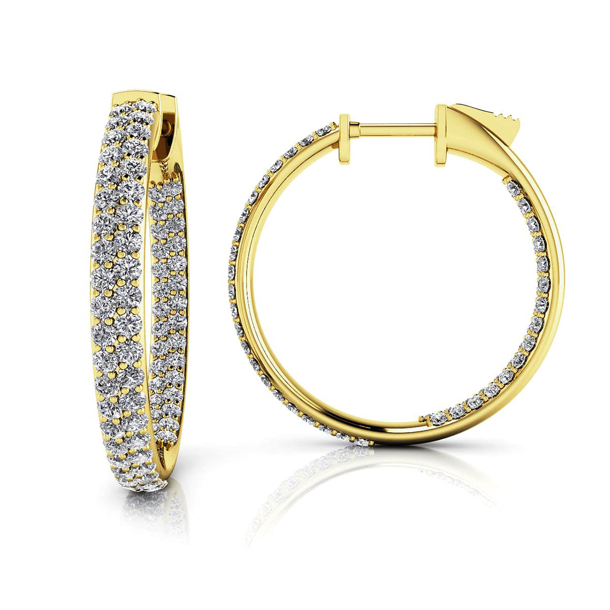 Inside Out Diamond Pave Hoop Earrings Small