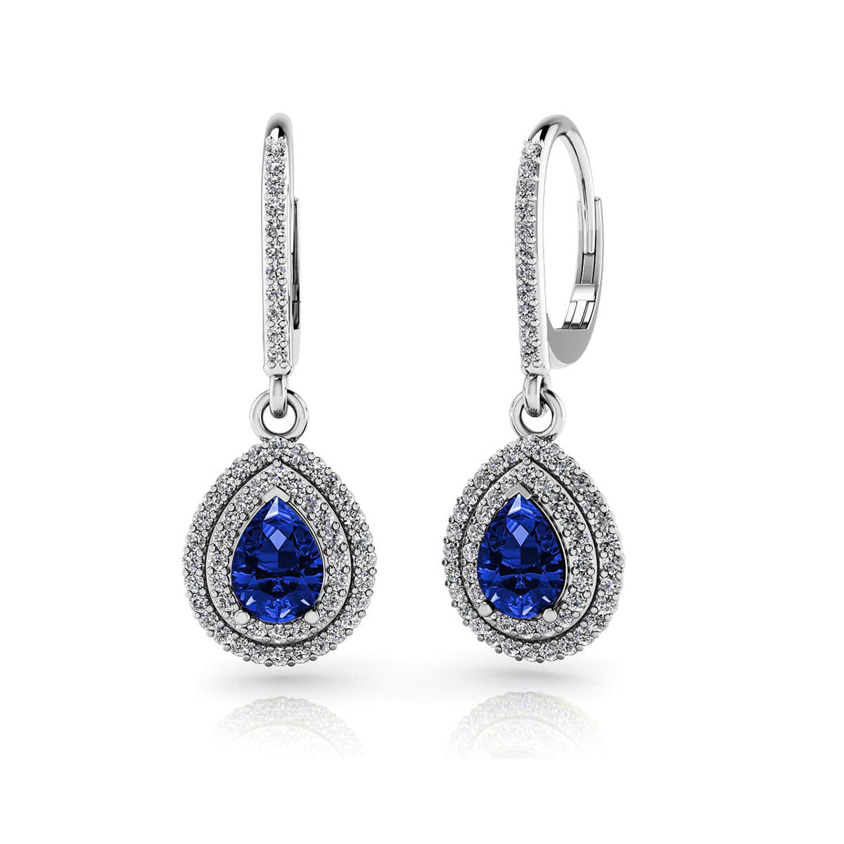 Vintage Teardrop Diamond And Gemstone Earrings