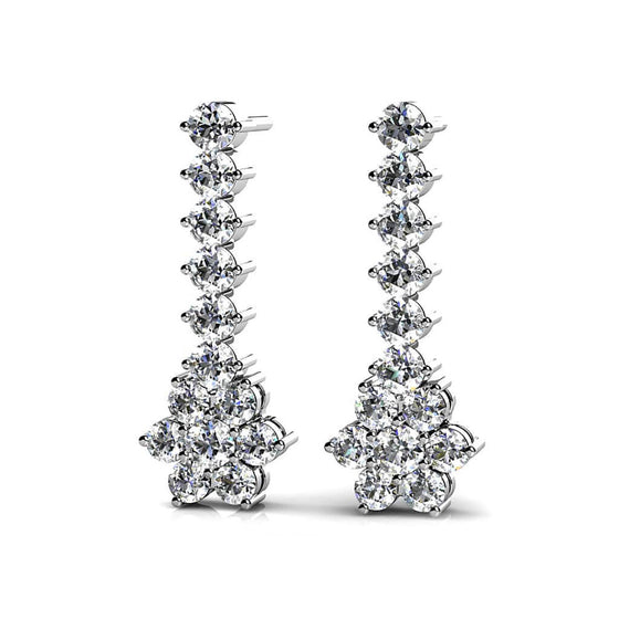 Vertical Drop Cluster Earrings