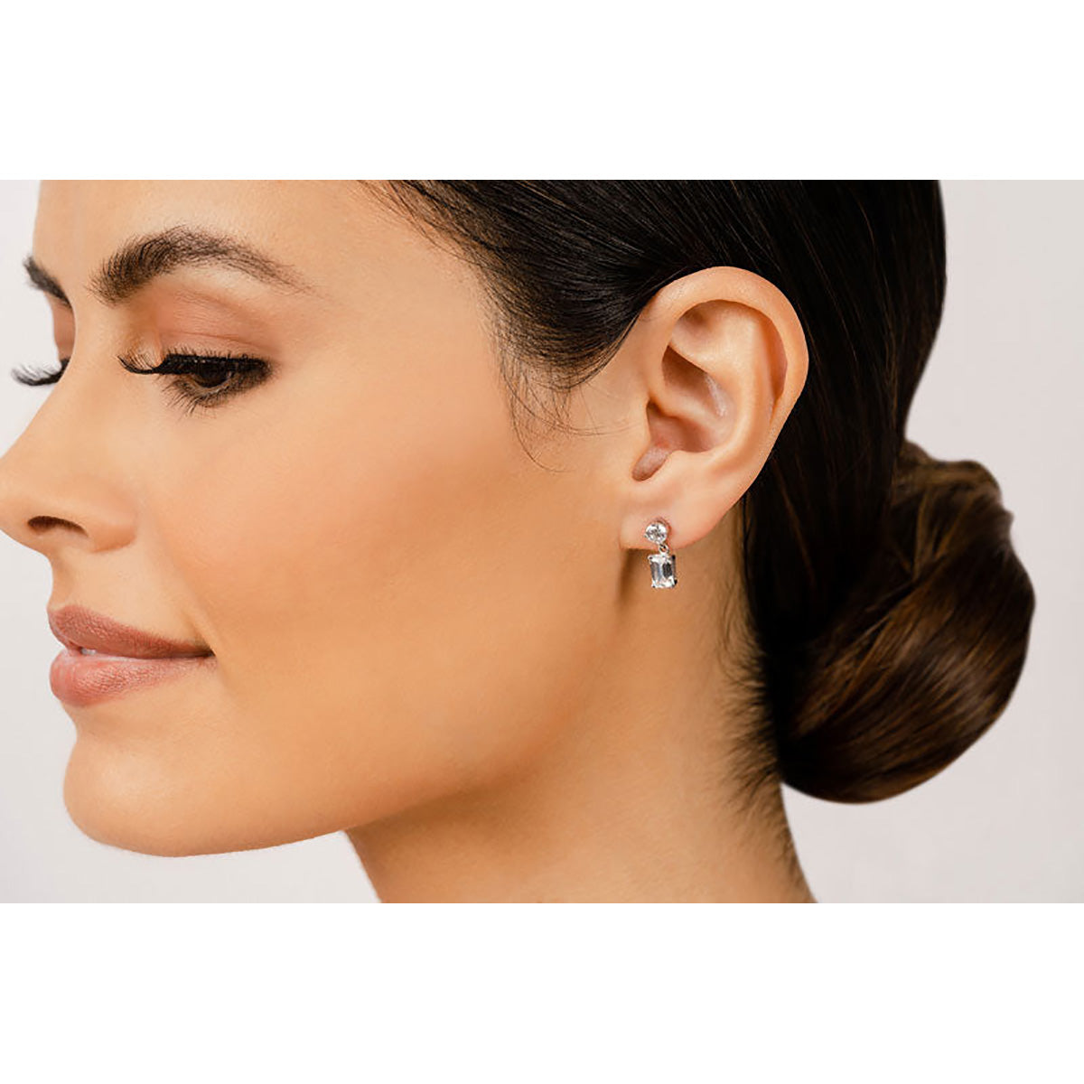 Modern Twist Emerald Cut Drop Earrings