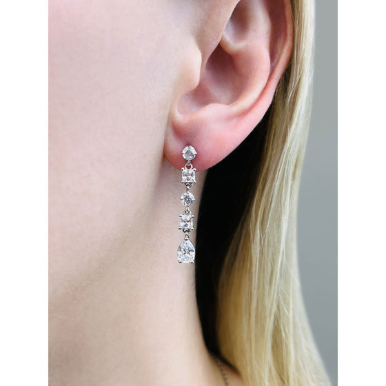 Alternating Diamond Drop Earrings