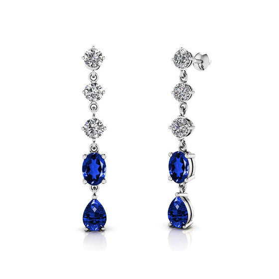 Midnight Multi Shaped Diamond Gemstone Earrings