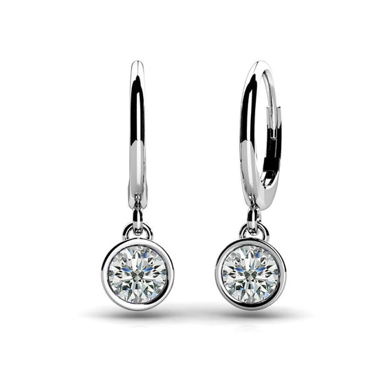 Bezel Set Diamond Drop Earrings