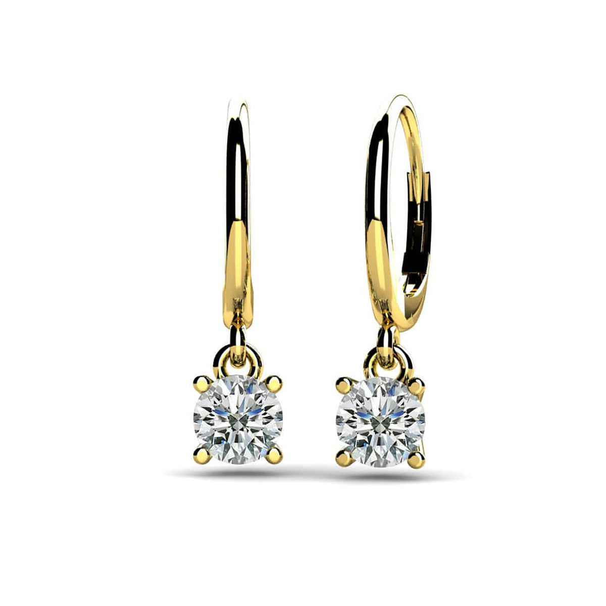 Classic Four Prong Diamond Drop Earrings