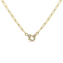  14k Gold & Diamond Paperclip Link Necklace