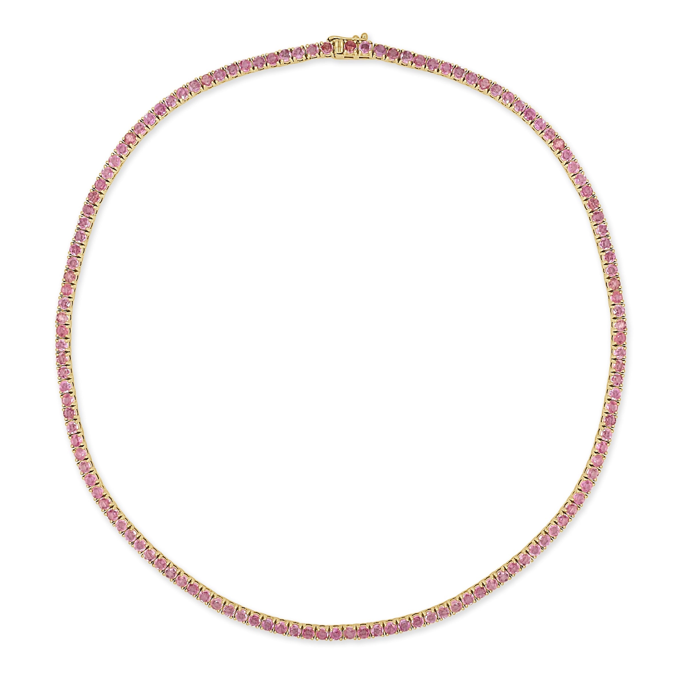 14k Gold Gemstone Tennis Necklace