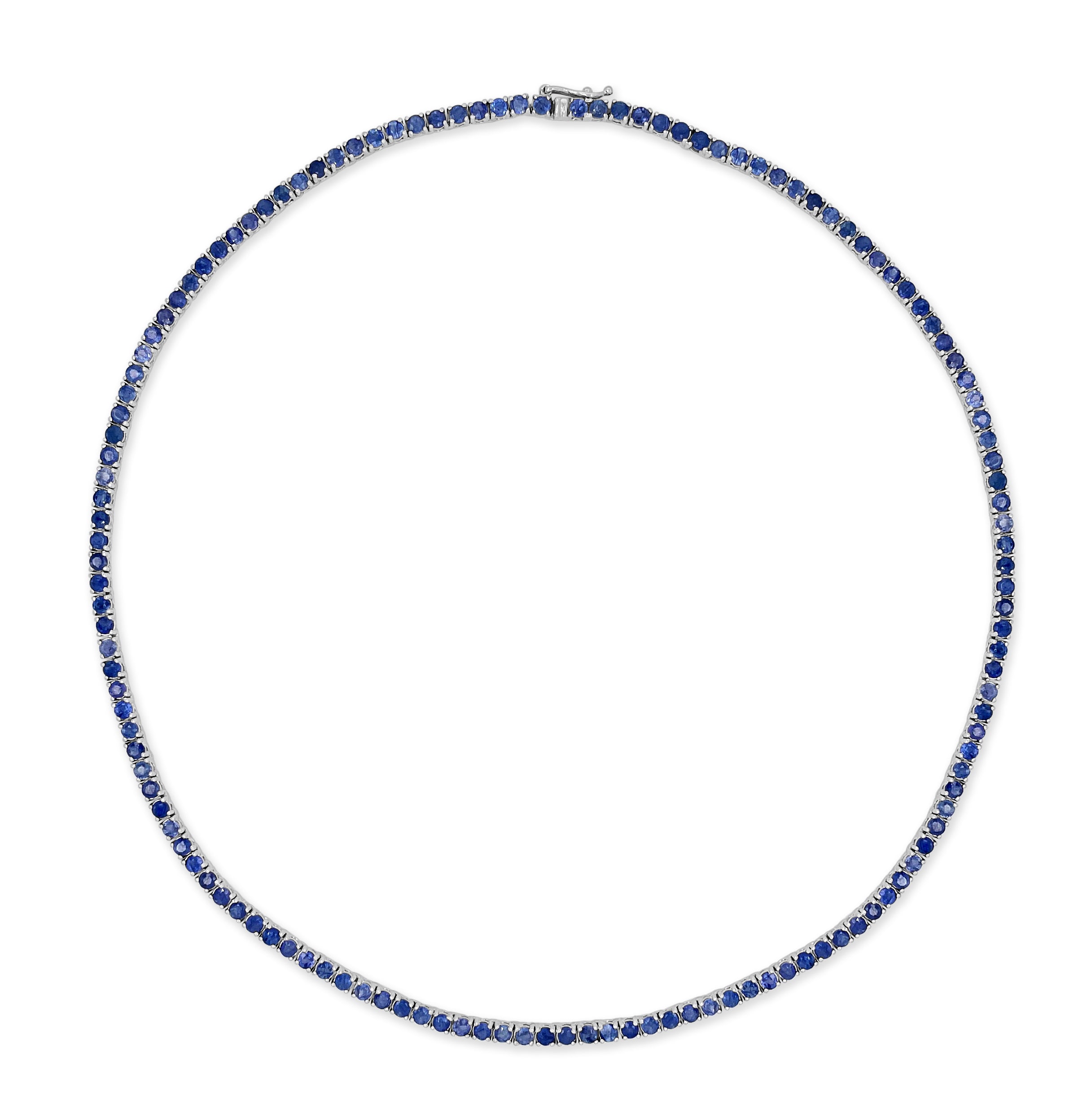 14k Gold Gemstone Tennis Necklace