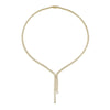 18k Gold & Diamond Lariat Tennis Necklace