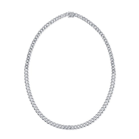 14K Gold & Diamond Curb Link Necklace