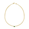 14K Gold Emerald & Diamond Tennis Necklace