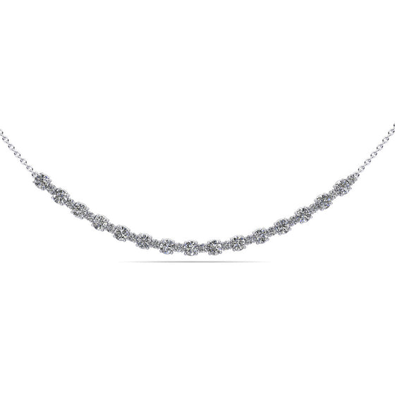 Alternating Diamond Tennis Necklace 