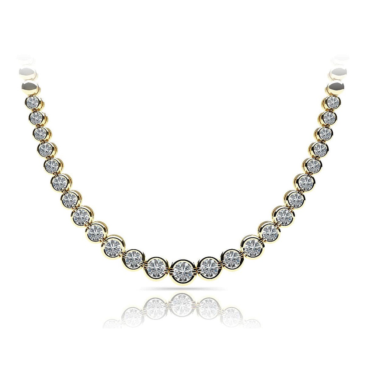 Classic Diamond Strand Necklace With Shiny Links
