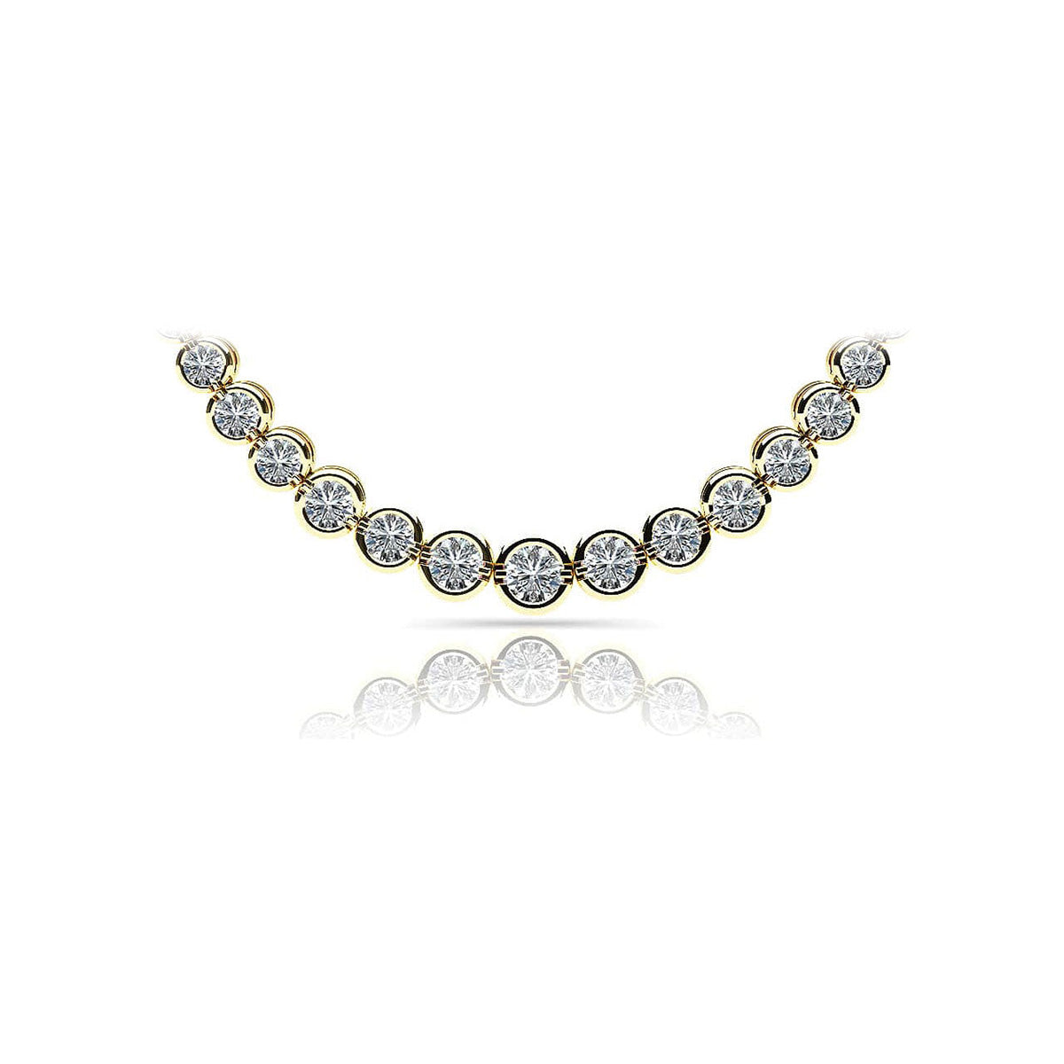 Classic Diamond Strand Necklace With Shiny Links
