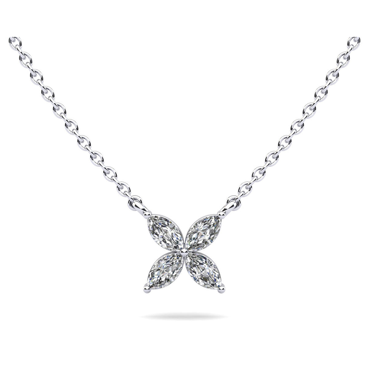 Flower Marquise Diamond Pendant 