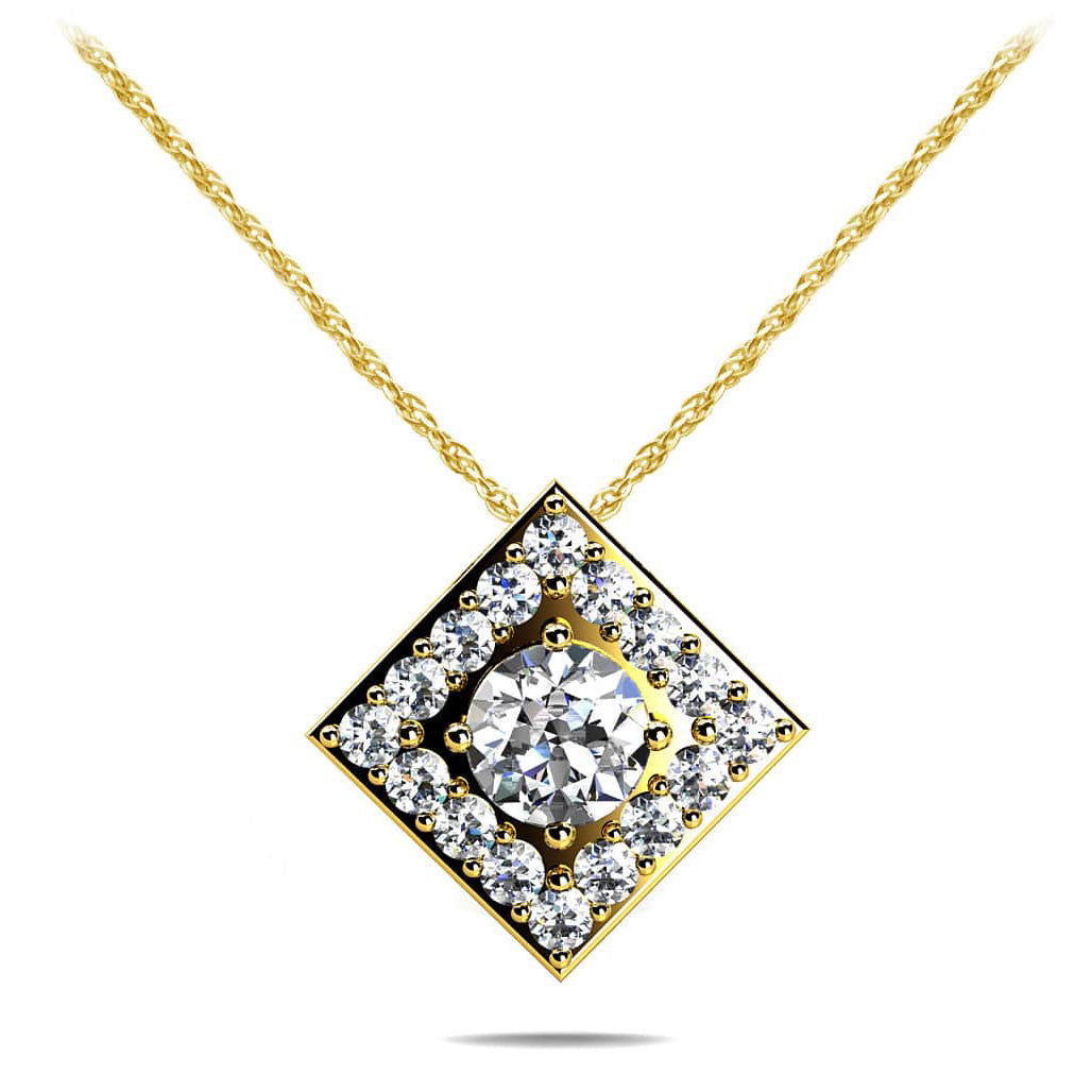 Diamond Centered Diamond Pendant 