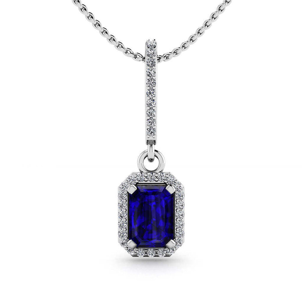 Pure Eloquence Diamond And Gemstone Drop Pendant