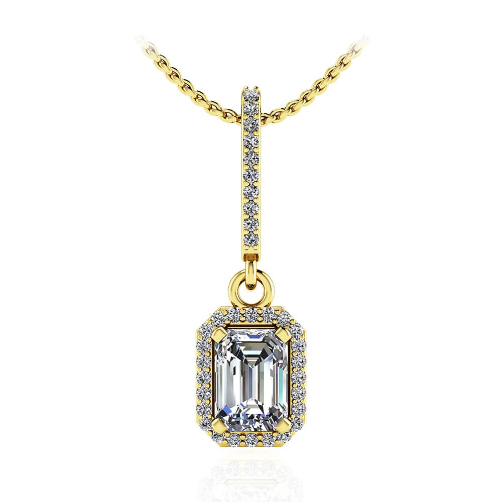 Ravishing Emerald Cut Diamond Pendant 