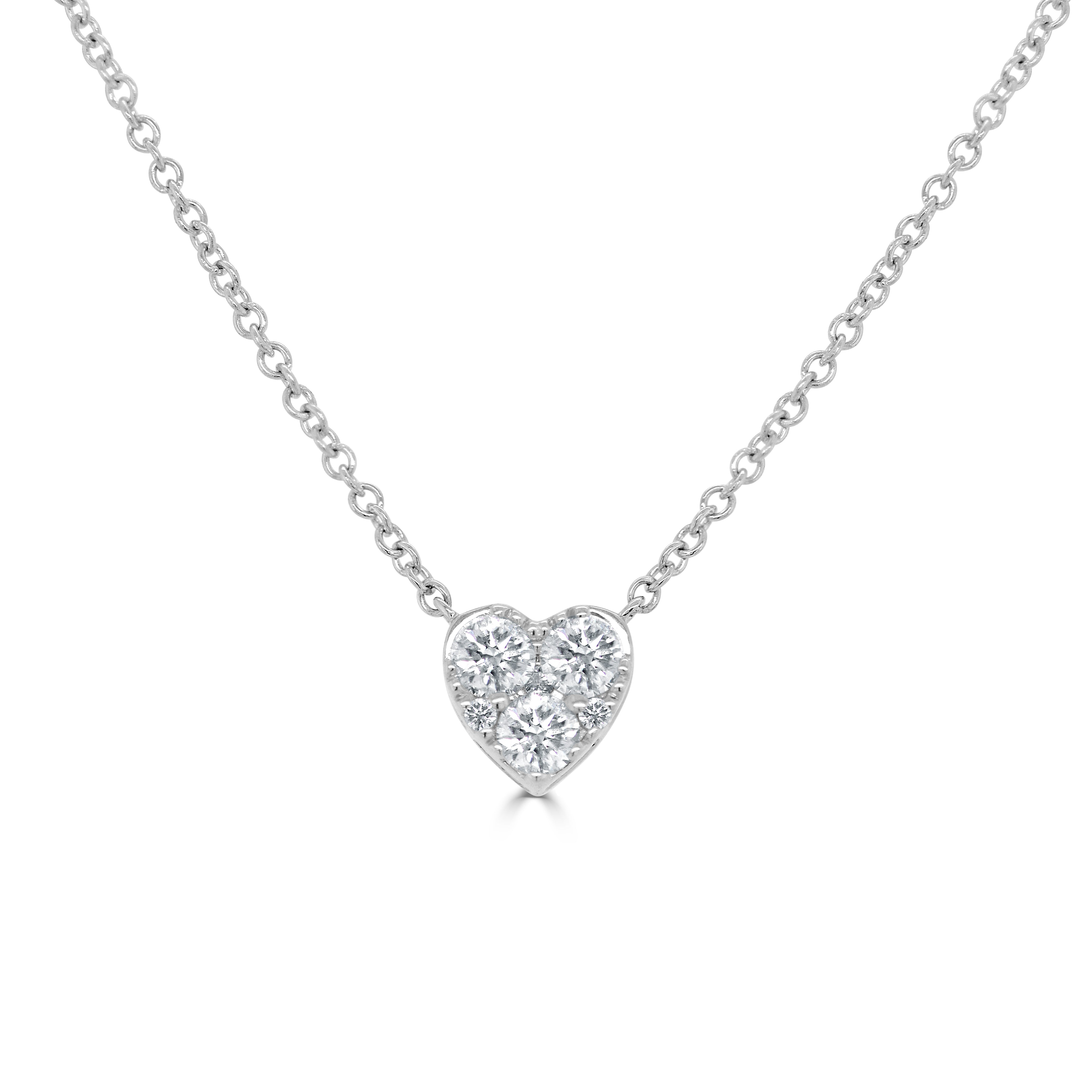 14k Gold & Diamond Heart Necklace