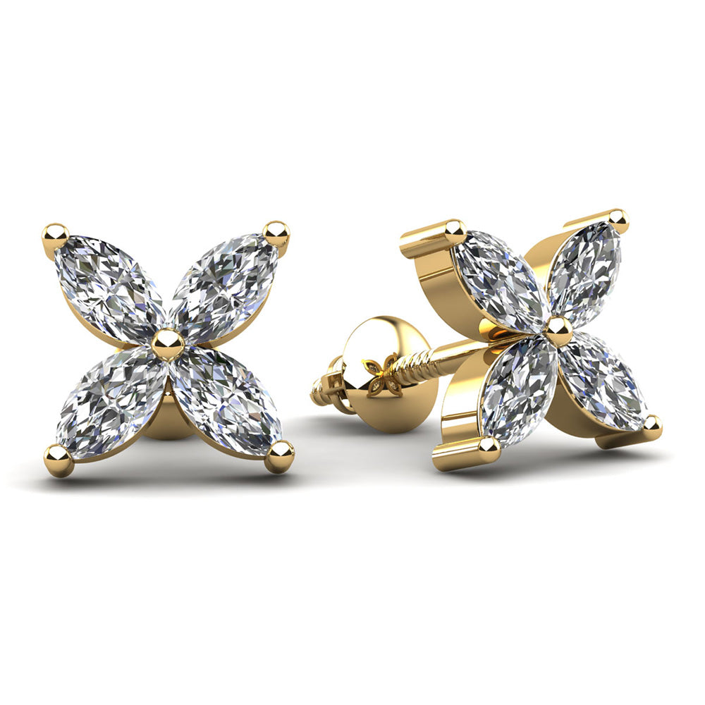 Marquise Shape Diamond Stud Earrings