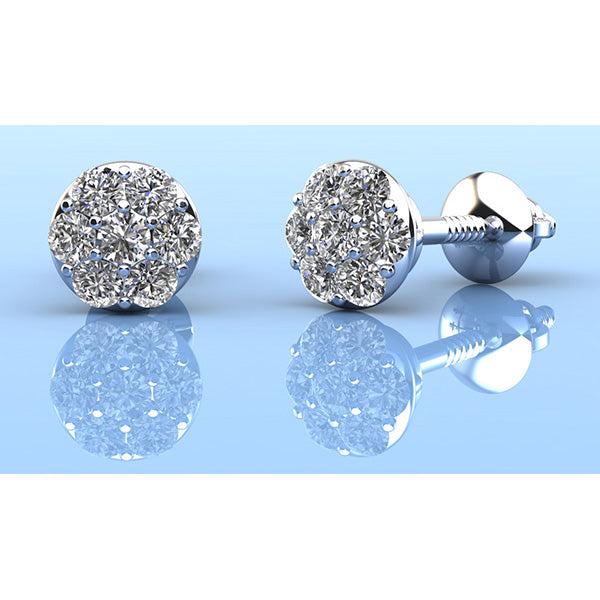 Alluring Diamond Cluster Stud Earrings