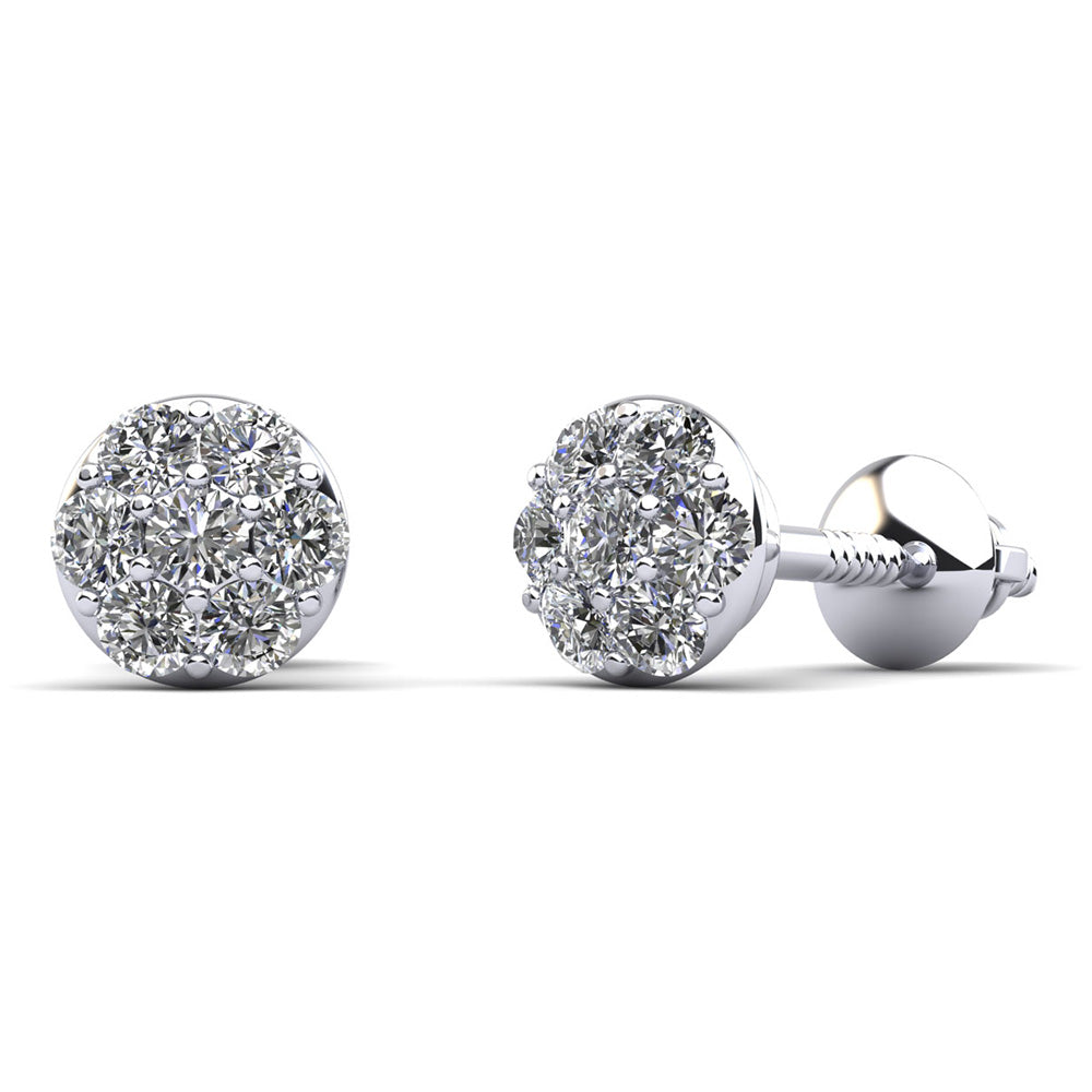 Alluring Diamond Cluster Stud Earrings