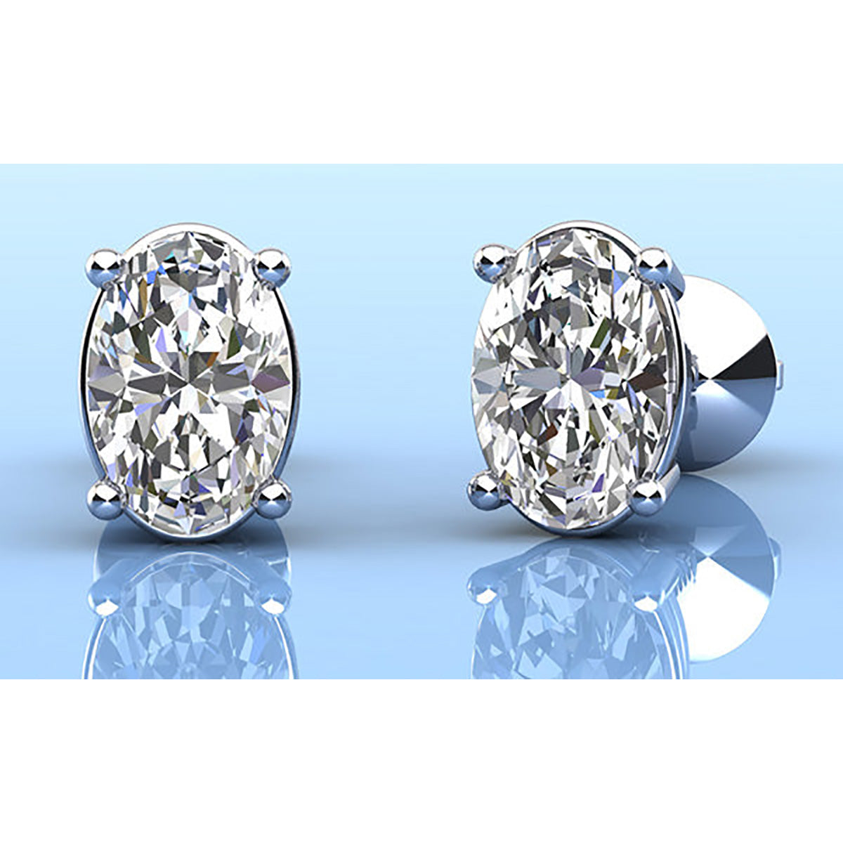 Oval Opulence Diamond Stud Earrings
