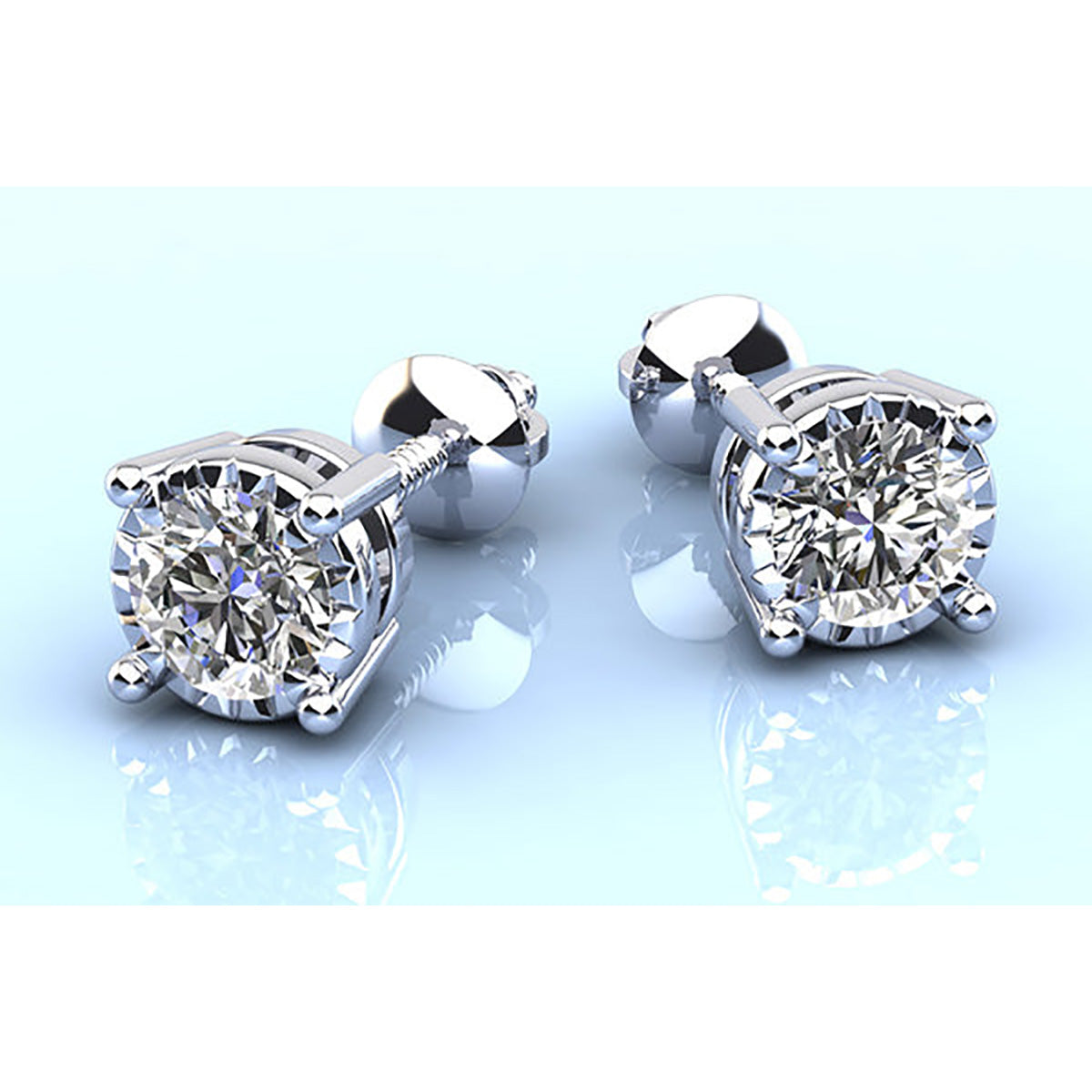 Diamond Crown Stud Earrings