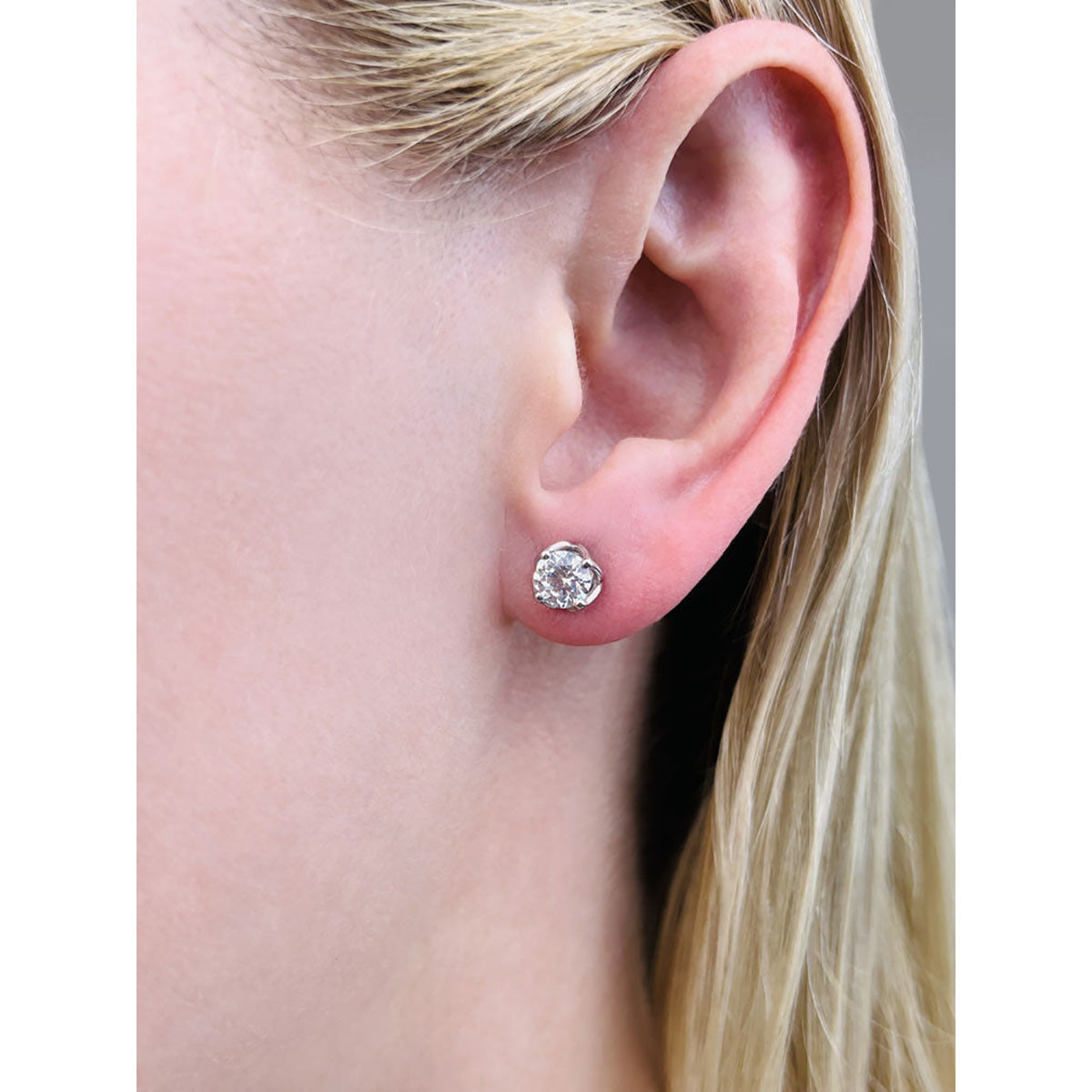 Tulip Diamond Stud Earrings