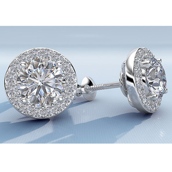 Circle Designer Diamond Stud Earrings