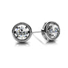 Circle Housed Diamond Stud Earrings